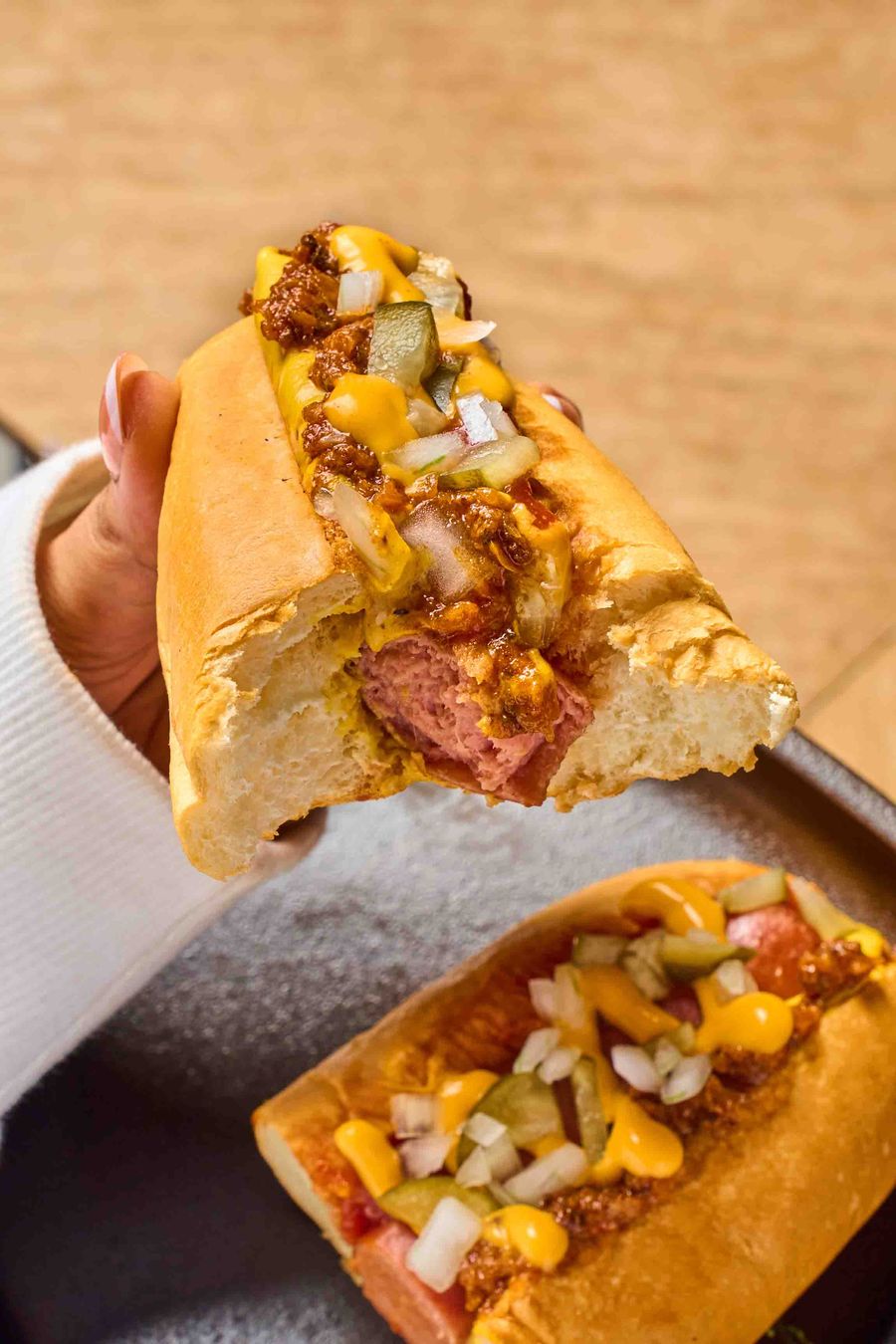 Nihal's chili hot dog